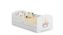 Children's bed Luk with drawer, mattress and barrier protection 144 cm x 77 cm x 56 cm, unicorn