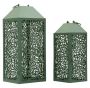 Carving Lamps, 2 pcs, Green, 17.8 × 44 × 17.8 cm; 13.8 × 34 × 13.8 cm