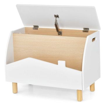 Lasten hylly 60x30x44cm, valkoinen/vaaleanruskea