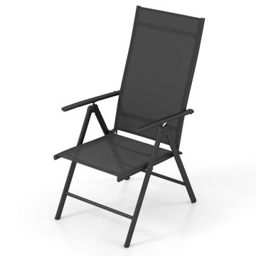 Складной садовый стул 75,5x52x82см, чёрного цвета