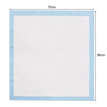 Kertakäyttöiset koiran alustat 75x90cm, valkoinen/sininen
