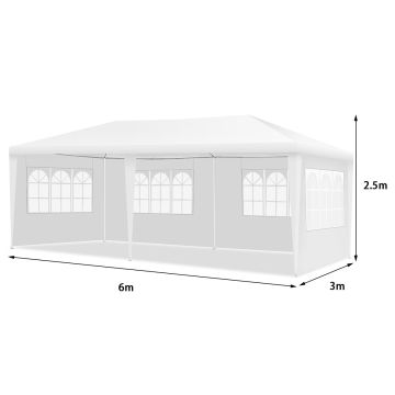 Paviljonki 600x300x250 cm, valkoinen