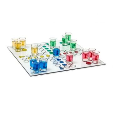 Алкогольная игра "LUDO" 30x30x0,5см., зелёный/красный/синий/жёлтый цвета