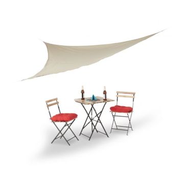 Kolmiomarkiisi auringosta 350x350cm, beige väri
