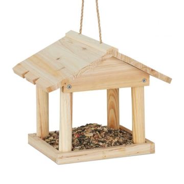 Кормушка для птиц 22x26x22см., светло-коричневая