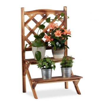 Подставка для цветов с 2 полками 89х51х40см., темно-коричневый/светло-коричневый