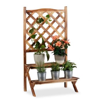 Подставка для цветов с 2 полками 109х61х40см., темно-коричневый/светло-коричневый