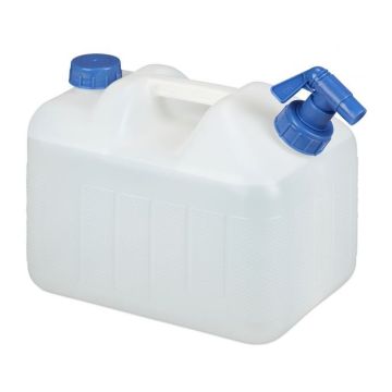 Канистра для воды со смесителем 26,5x34,5x21,5см., белая/синяя