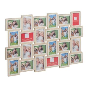 Коллаж из 24 фотографий 61,5x91x2 см., светло-коричневый/белый