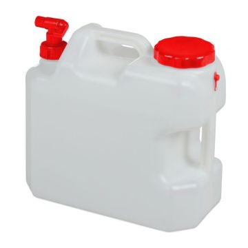 Канистра для воды с краном 37x20x37см., белая/красная