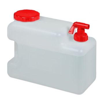 Канистра для воды со смесителем 35,5x17x32 см., белая/красная