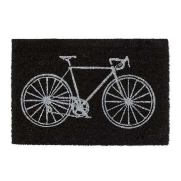 Ovimatto "Bike" 60x40 cm, musta/valkoinen