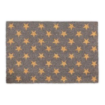 Ovimatto "Stars" 60x40 cm, vaaleanharmaa/vaaleanruskea