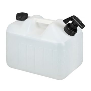 Канистра для воды со смесителем 35x21x26 см., белая/черная