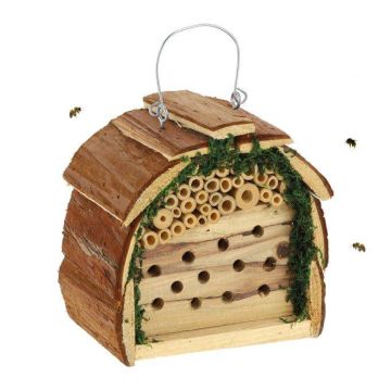 Hyönteishotelli 15,5x16x10,5cm, vaaleanruskea/ruskea/tummanvihreä