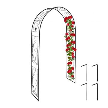 Арка для растений 216х125х36см., цвет черный.