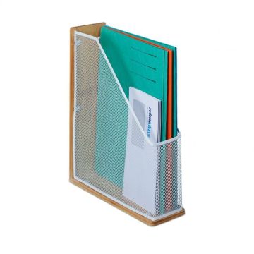 Asiakirjateline 33x9x26,5 cm, vaaleanruskea/valkoinen