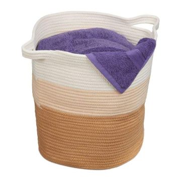 Taitettava laukku 38x50x40cm, valkoinen/vaaleanruskea/beige