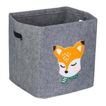 Taitettava laukku 33x33x33cm., harmaa/oranssi/valkoinen