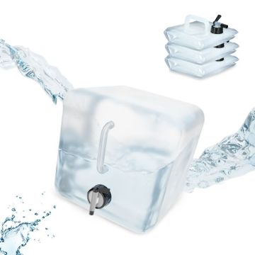 Набор из 4 складных прозрачных канистр для воды с миксером 26х22х22 см., черного цвета
