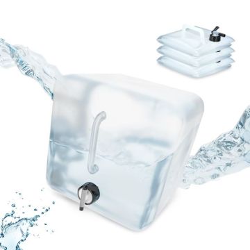 Набор из 4 складных прозрачных канистр для воды с миксером 30х25х25 см., черного цвета