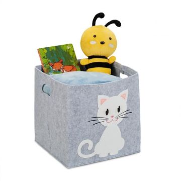 Taitettava laukku 33x34x32cm., harmaa/valkoinen/musta