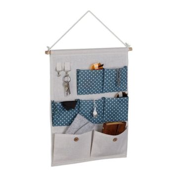 Подвесной органайзер 60x39x2см., синий/кремовый/светло-коричневый