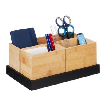 4 laatikon sarja tarjottimella, vaaleanruskea/musta