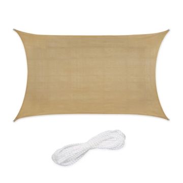 Suorakaiteen muotoinen auringosta tuleva markiisi 300x200cm, beige väri