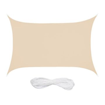 Suorakaiteen muotoinen auringosta tuleva markiisi 300x200cm, beige väri