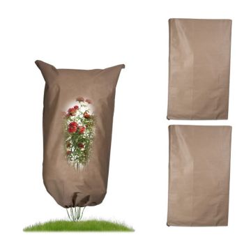 Комплект из 3 зимних чехлов для растений 100x60 см, бежевый
