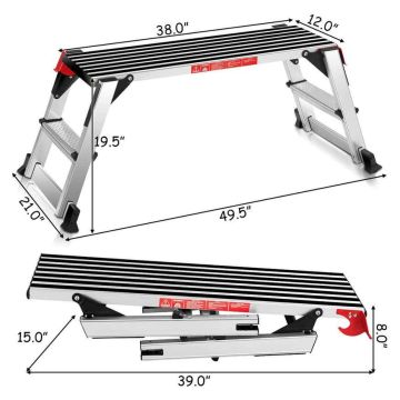 Лестница 126x52,5x49,5см, серебристый/чёрный