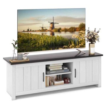 ТВ-тумба 145x39,5x49,5см, белого/тёмно-коричневого цвета
