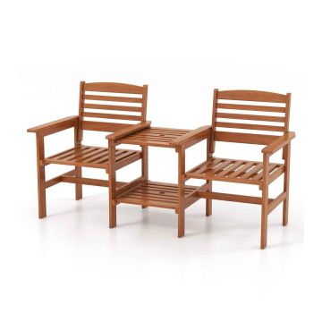 Уличная скамейка 159,5x61,5x88см, коричневого цвета