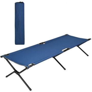 Туристическая складная кровать 190x67x42см, синий/черный