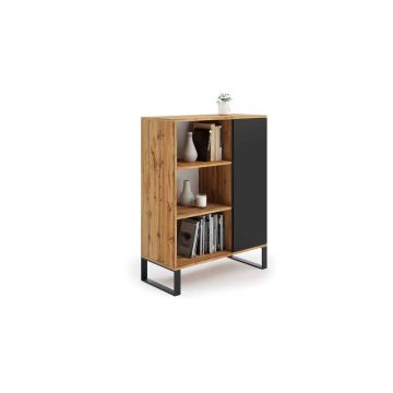 Cabinet Fondi 116,4x90x40 см, натуральное дерево/черный