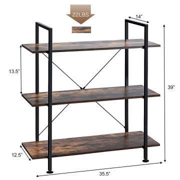 Seisova hylly 90x36x99cm, ruskea/musta väri