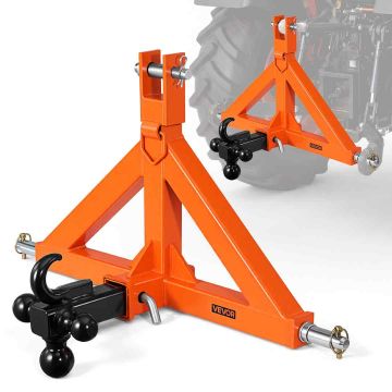 3-pisteperävaunukytkin VEVOR S-03-A, 50,8 mm:n vastaanotin, 3 palloa, Oranssi, 66 × 44,5 × 16,5 cm