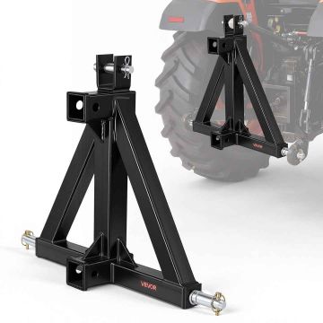 Kolmipisteinen perävaunuvetolaite VEVOR S-08, 50,8 mm:n vastaanotin, musta, 550 × 165 × 545 mm