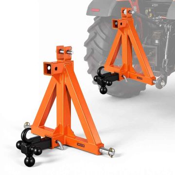 3-pisteperävaunukytkin VEVOR S-08-A, 50,8 mm:n vastaanotin, 3 palloa, Oranssi, 55 × 54,5 × 16,5 cm