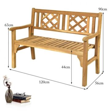 Садовая скамейка 120x56x90см, светло-коричневого цвета