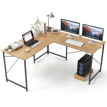 Письменный стол 150x150x75см, светло-коричневый/черный цвет