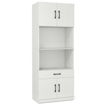 Шкаф 65x38x168 см, белый/черный