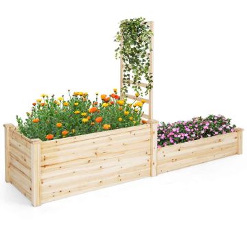Поднятая клумба 223x64x134см, светло-коричневого цвета