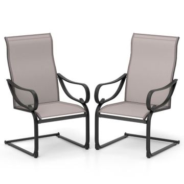 Набор из 2 садовых кресел 69x62x108см, темно-серого/черного цвета