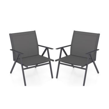 Набор из 2 садовых стульев 67x61,5x78см, тёмно-серого цвета
