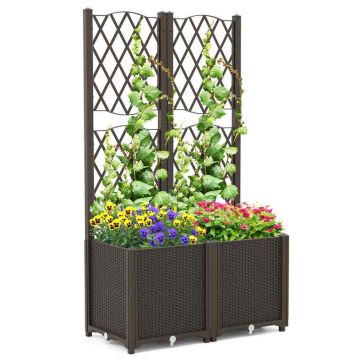Поднятая грядка 80x40x140см, коричневого цвета