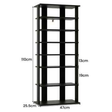 Обувная полка 45x25x110см, чёрного цвета