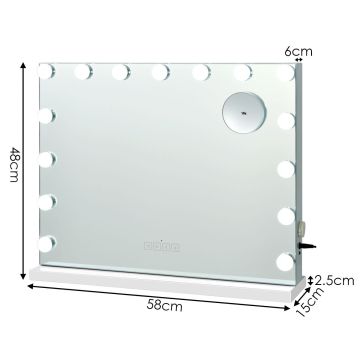Зеркало для макияжа 58x10x48см, белого цвета