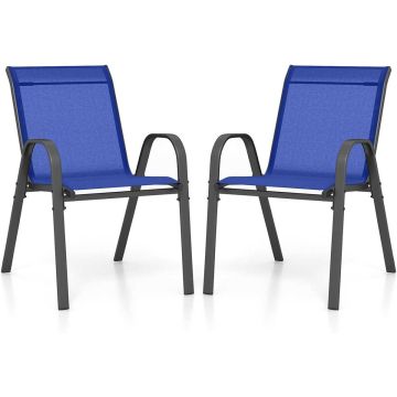 Набор из 4 садовых стульев 56x70x84см, синий/черный